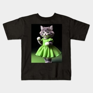 Dancing cat - Modern digital art Kids T-Shirt